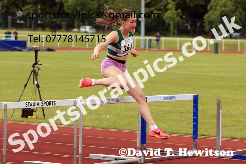 Womens Under-20s 400 metres hurdles, 2024 Northern Senior and Under-20s Track and Field Champs, Middlesbrough.  Photo: David T. Hewitson/Sports for All Pics
